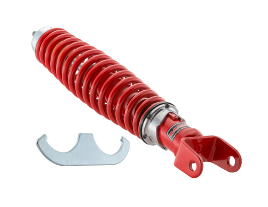 Αμορτισέρ πίσω Carbone κόκκινο ρυθμιζόμενο για Vespa 50-125-ET3-PRIMAVERA-PE-PX-T5-LML-TS-SPRINT-RALLY etc